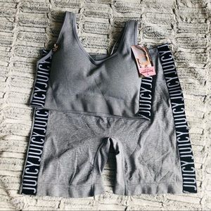 NWT, Juicy Couture, Plus Sports Bra & Slip Short Seamless Set, Size 3X